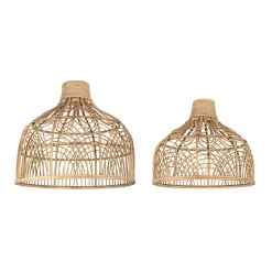 Abat-jour pour suspension (x2) en bambou et rotin d42/d48cm - Arc Elément