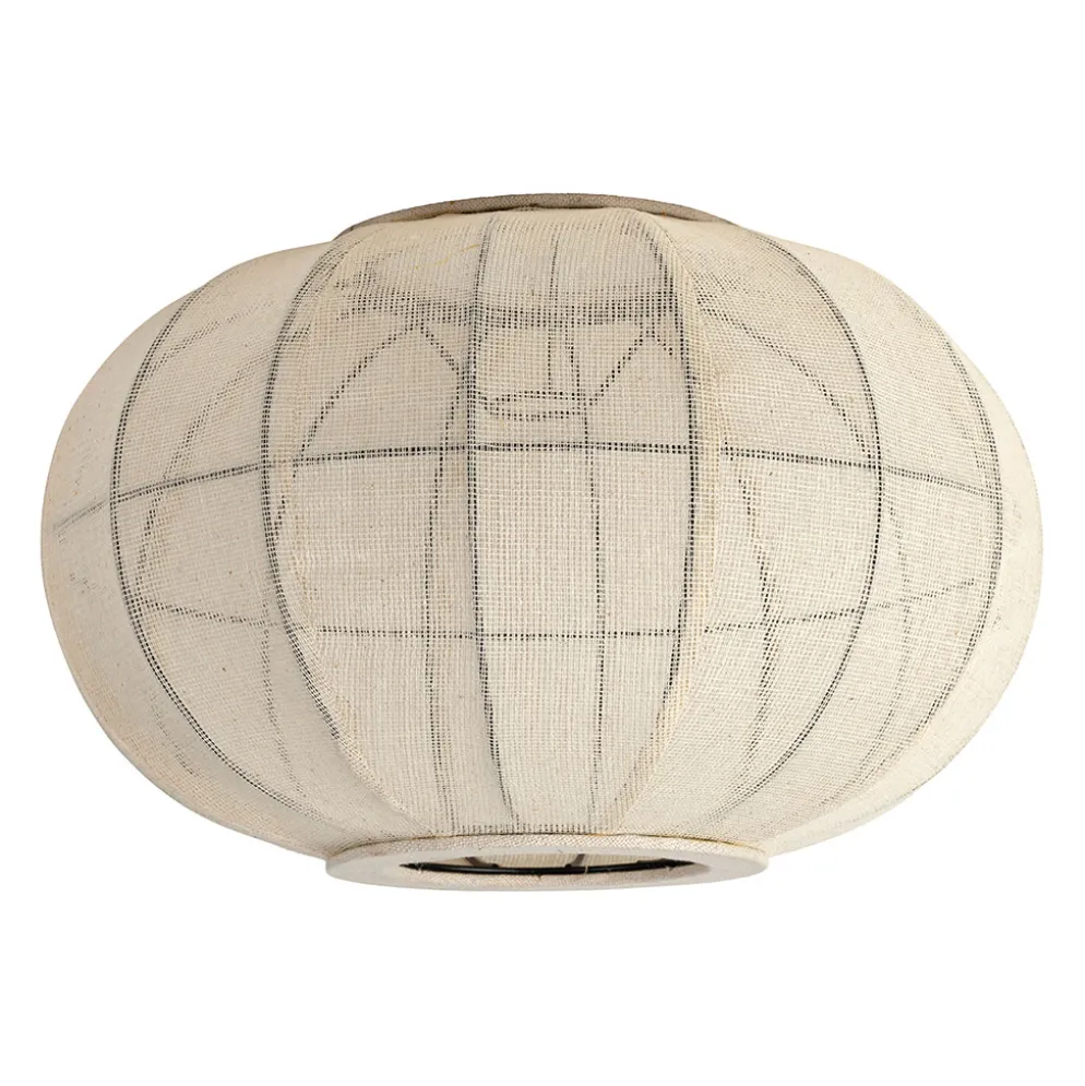 Abat-jour pour suspension en fer et coton écru d45cm - Enigma