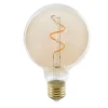 Ampoule LED globe filament spirale ambre E27 4W