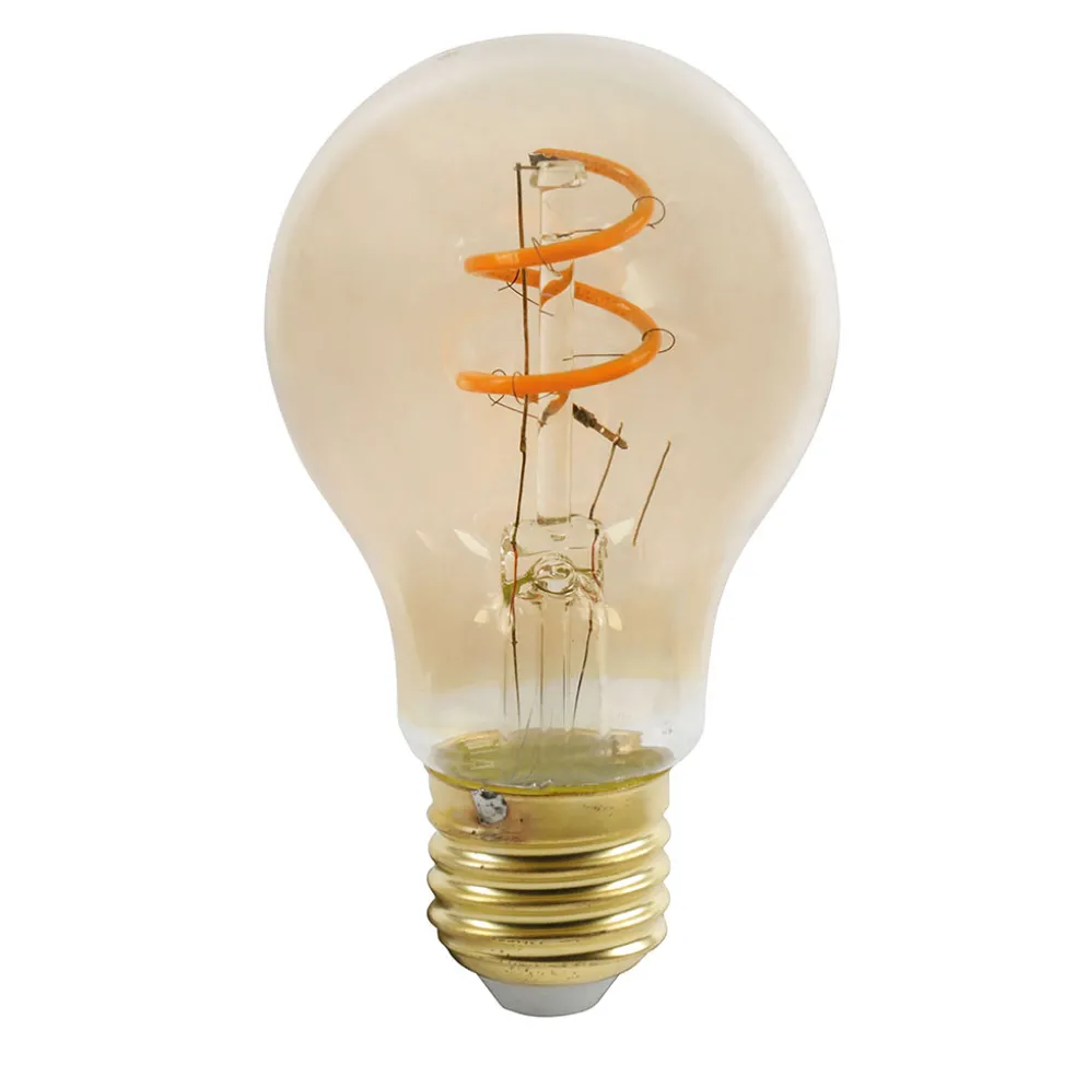 Ampoule LED poire filament spirale ambré E27 3.5W