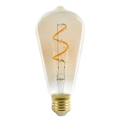 Ampoule LED poire filament spirale ambre E27 3.5W