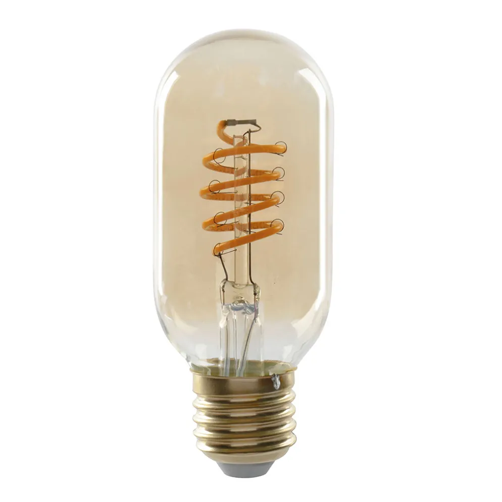 Ampoule LED tube filament spirale ambre E27 4W