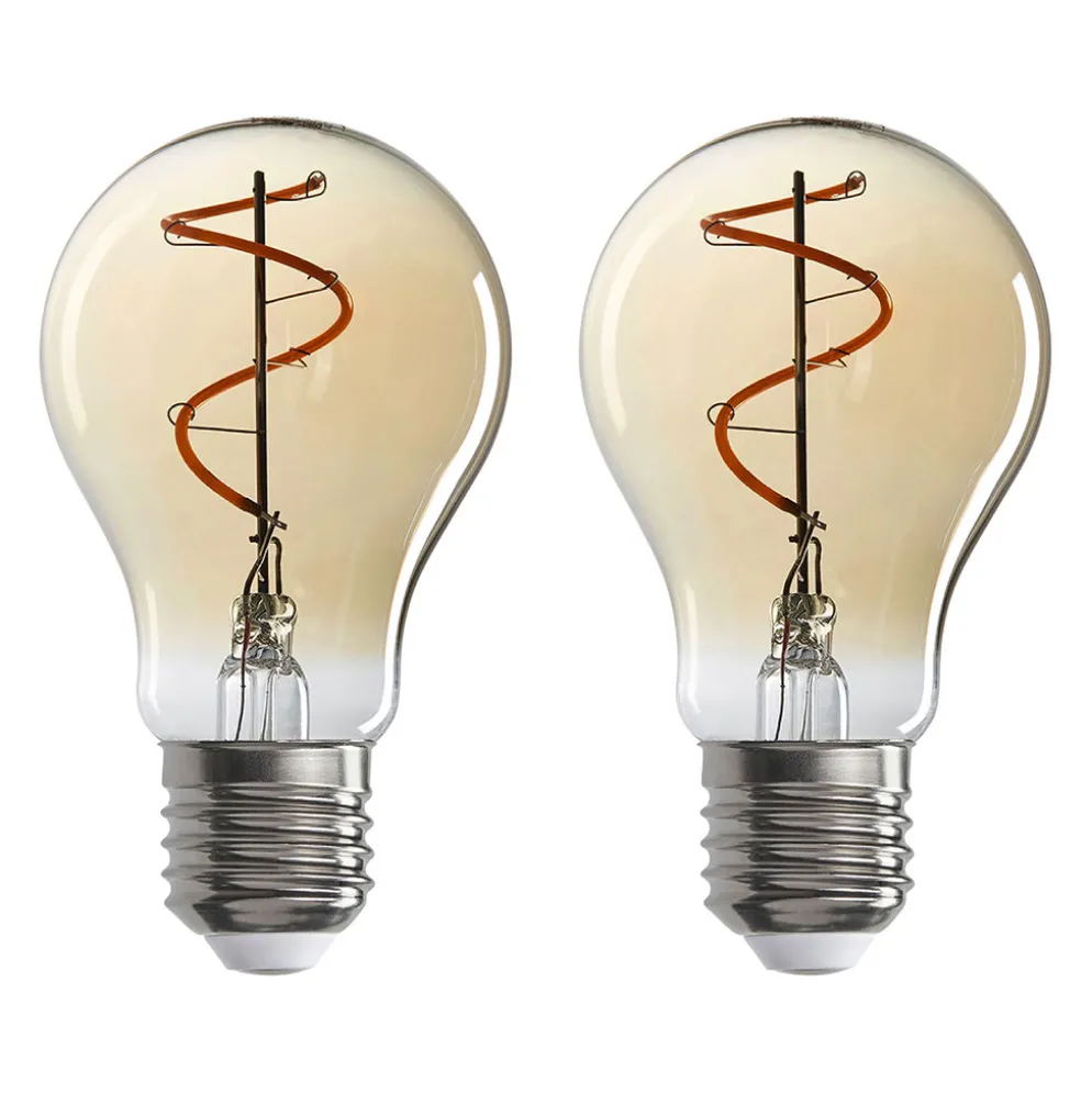 Ampoules LED poire (x2) filament mabrée E27 4W