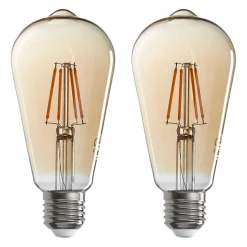 Ampoules LED poire (x2) filament ambrée E27 8W