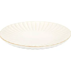 Assiette à dessert en céramique beige d21cm - Vlora