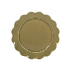 Assiette à dessert en grès vert d21cm - Agra