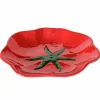 Assiette à dessert tomate en céramique rouge d19cm