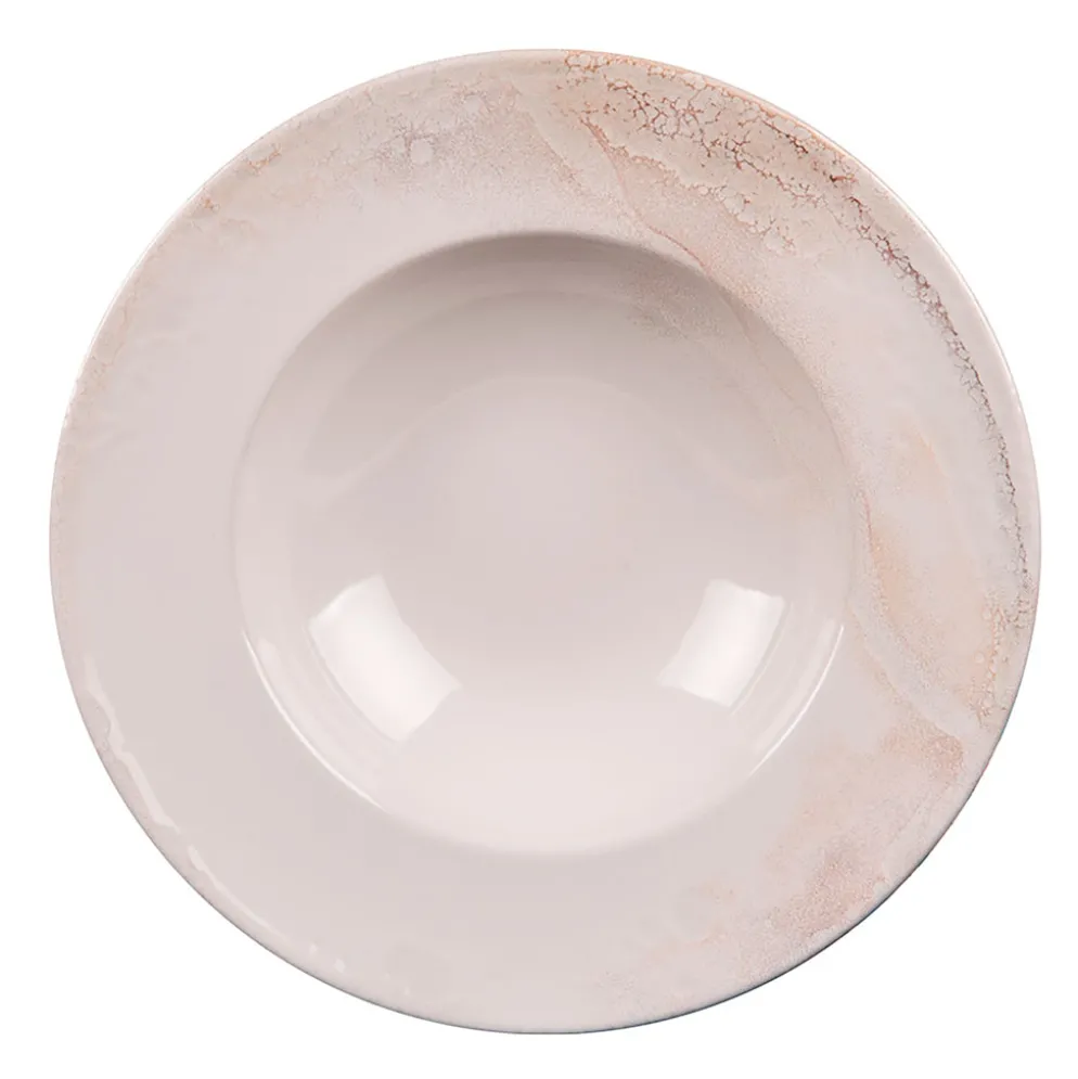 Assiette calotte en grès blanc d27cm - Mojave