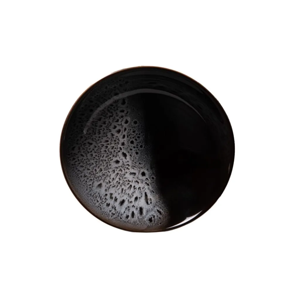 Assiette calotte en grès noir et blanc d19cm - Kyle