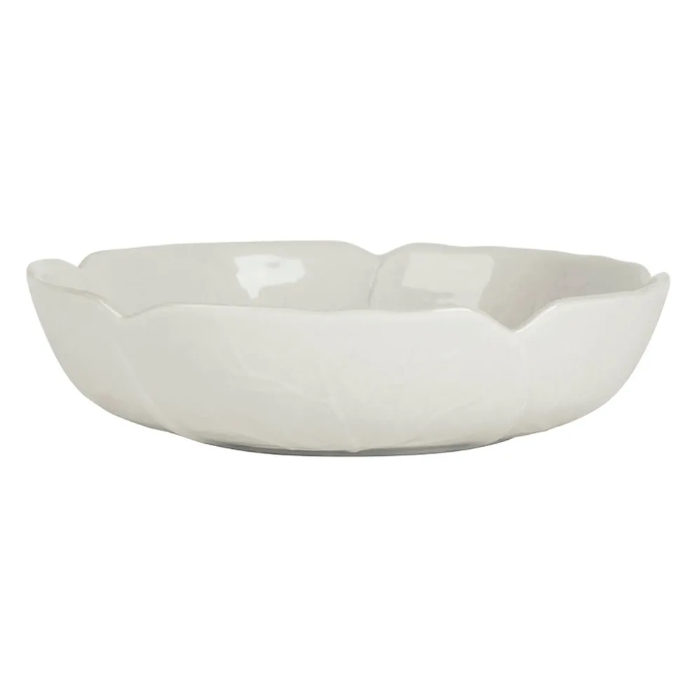 Assiette creuse chou en grès blanc d20cm