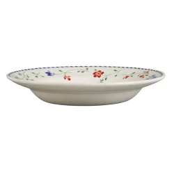 Assiette creuse en faïence fleurs multicolores d23cm - Marinette