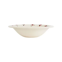 Assiette creuse en faience rouge d20cm - Paquerette