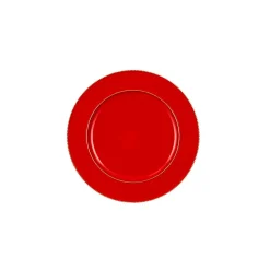 Assiette décorative rouge et or d33cm - Mila