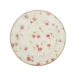 Assiette de dessert en faïence rose et doré d20cm - Rose