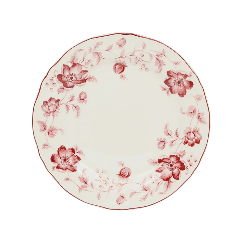 Assiette de dessert en faïence rouge d20cm - Margaux