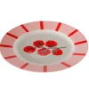 Assiette plate en céramique rouge et blanc d27cm - Tomate