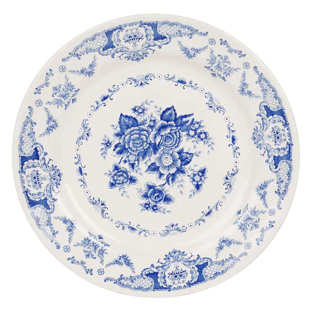 Assiette plate en faïence bleu d26cm - Clothilde