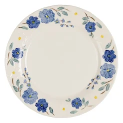 Assiette plate en faïence bleu d27cm - Blandine