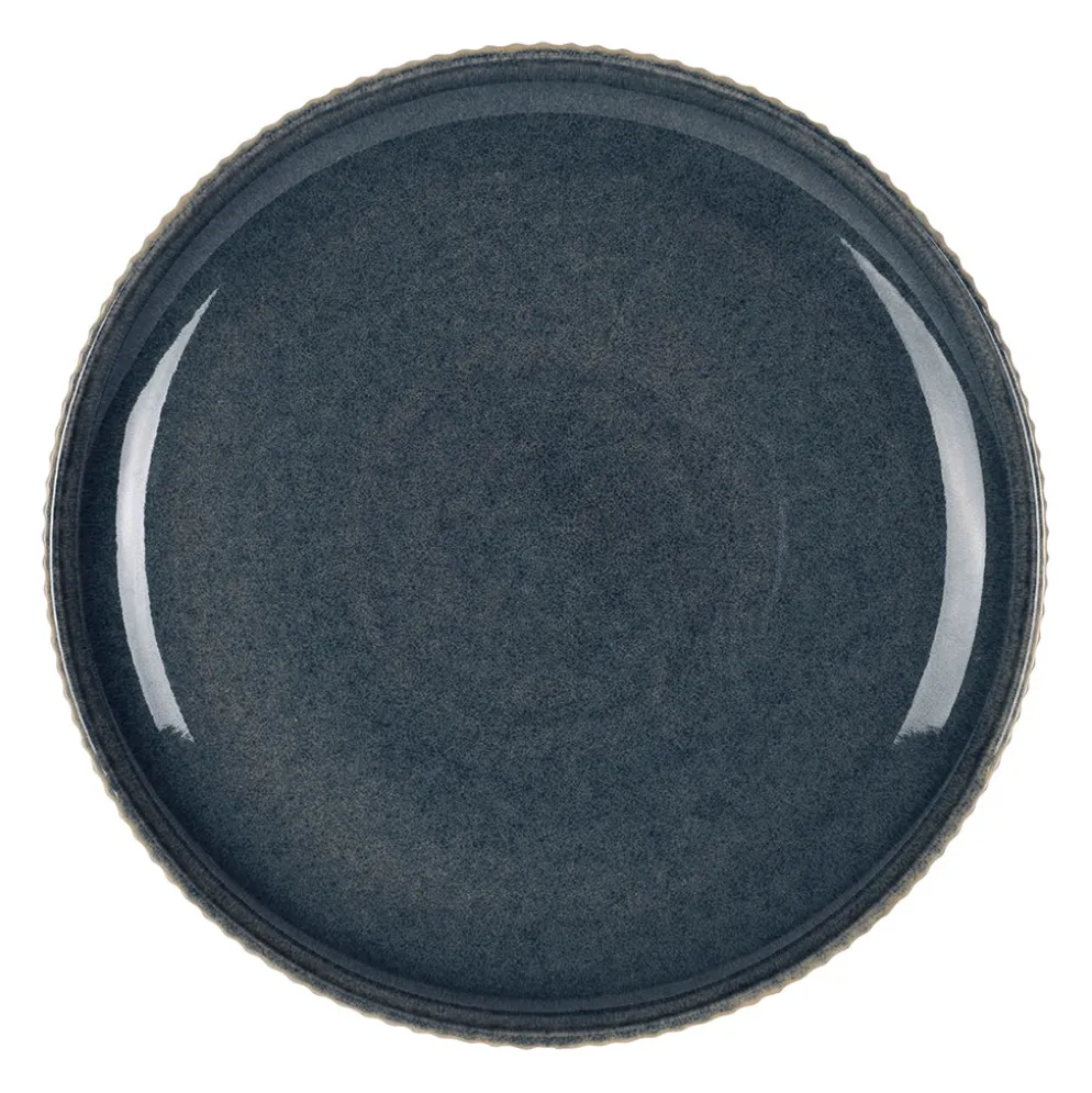 Assiette plate en grès bleu d26cm - Carla