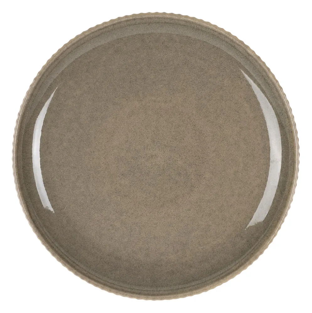 Assiette plate en grès gris d26cm - Carla