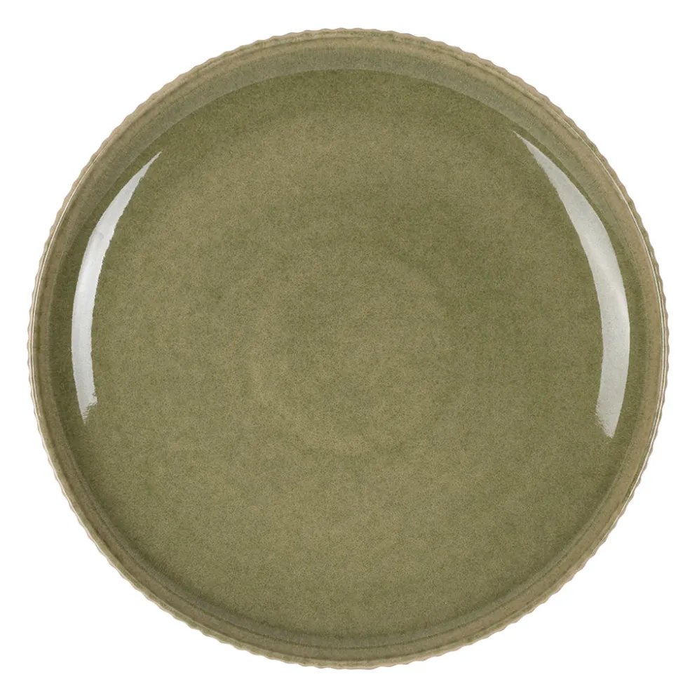 Assiette plate en grès sauge d26cm - Carla