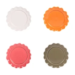 Assiettes à pain x4 en grès multicolore d15cm - Agra