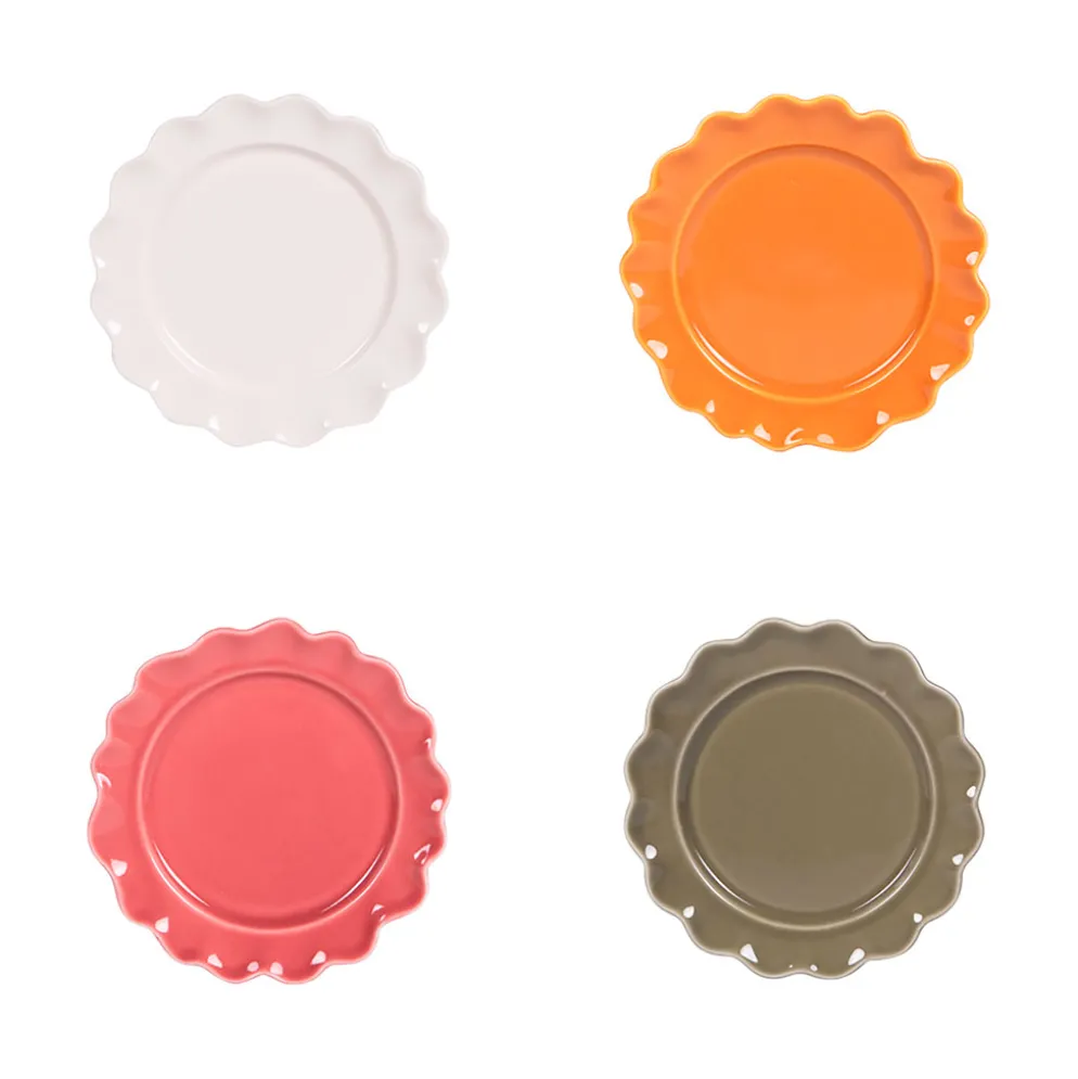 Assiettes à pain x4 en grès multicolore d15cm - Agra