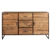 Bahut en acacia et fer noir l150cm - Factory