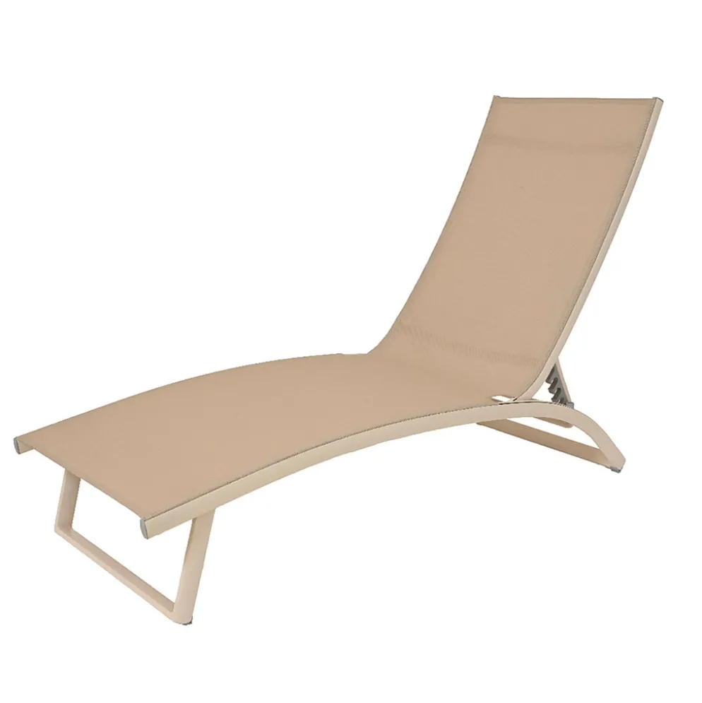 Bain de soleil en aluminium blanc cassé L192cm - Farum