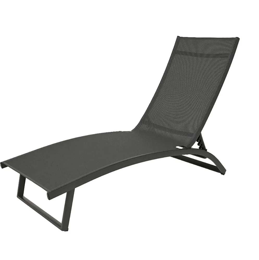 Bain de soleil en aluminium anthracite L192cm - Farum