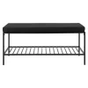 Banc avec coussin en acier noir - Vlad