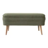 Banc coffre bouclette vert - Eleonor
