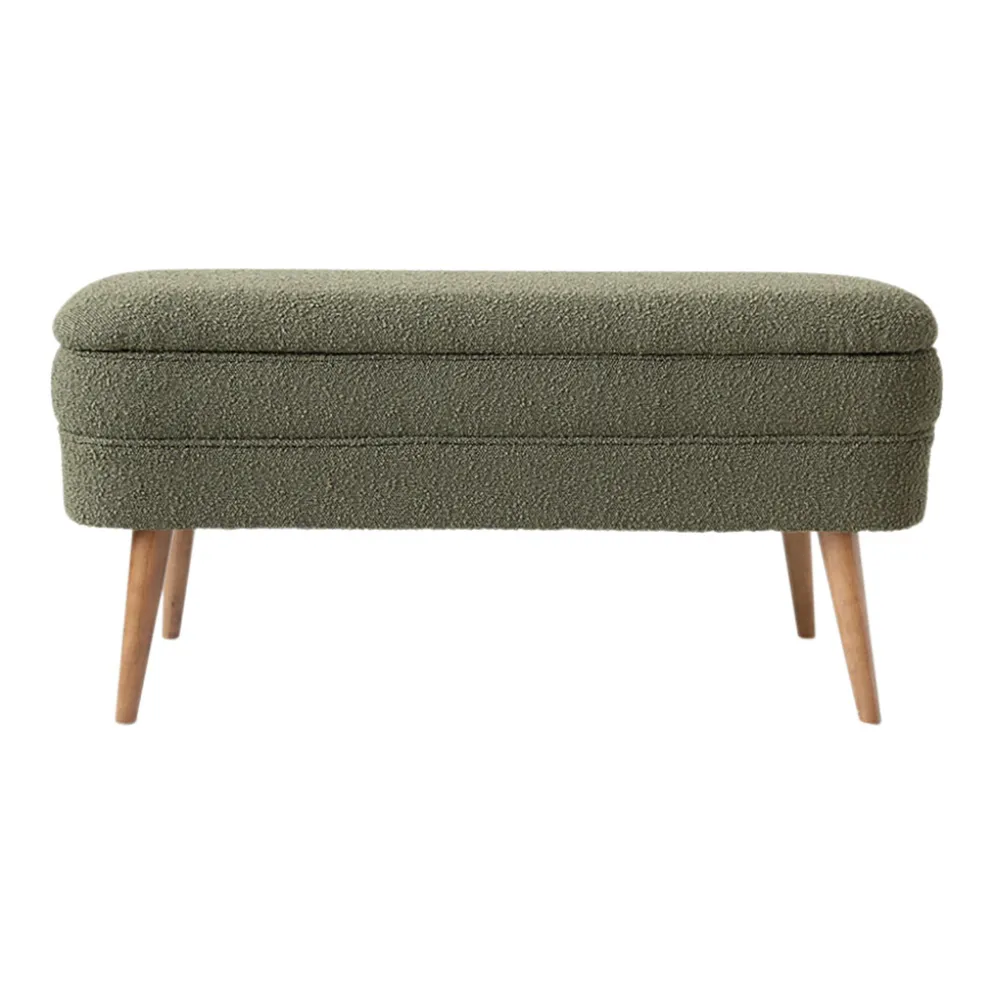 Banc coffre bouclette vert - Eleonor