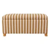 Banc coffre en coton rayé camel et bois d'hévéa - Belly