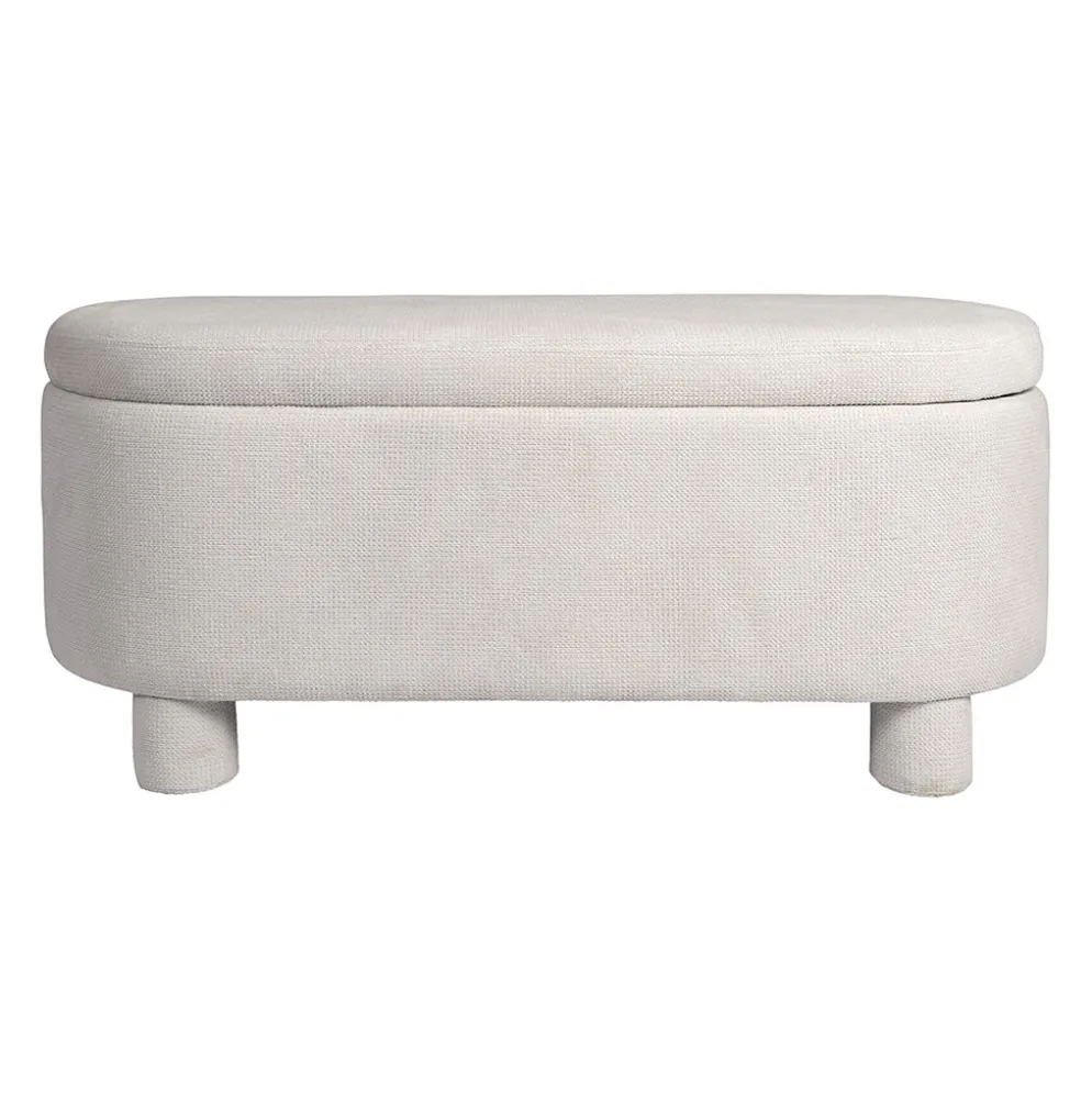 Banc coffre en tissu écru - Tessia