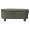 Banc coffre en tissu vert - Tessia