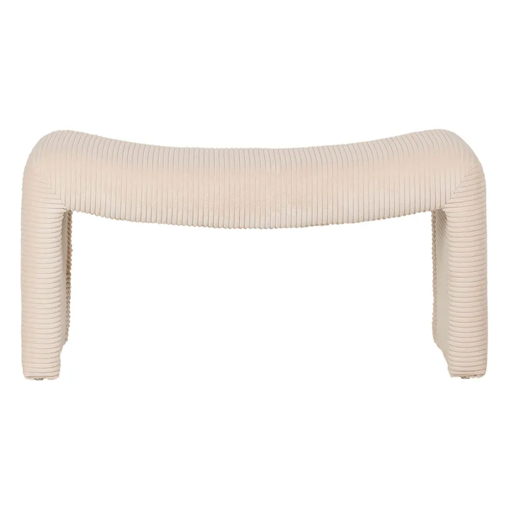 Banc en velours côtelé écru - Minimal