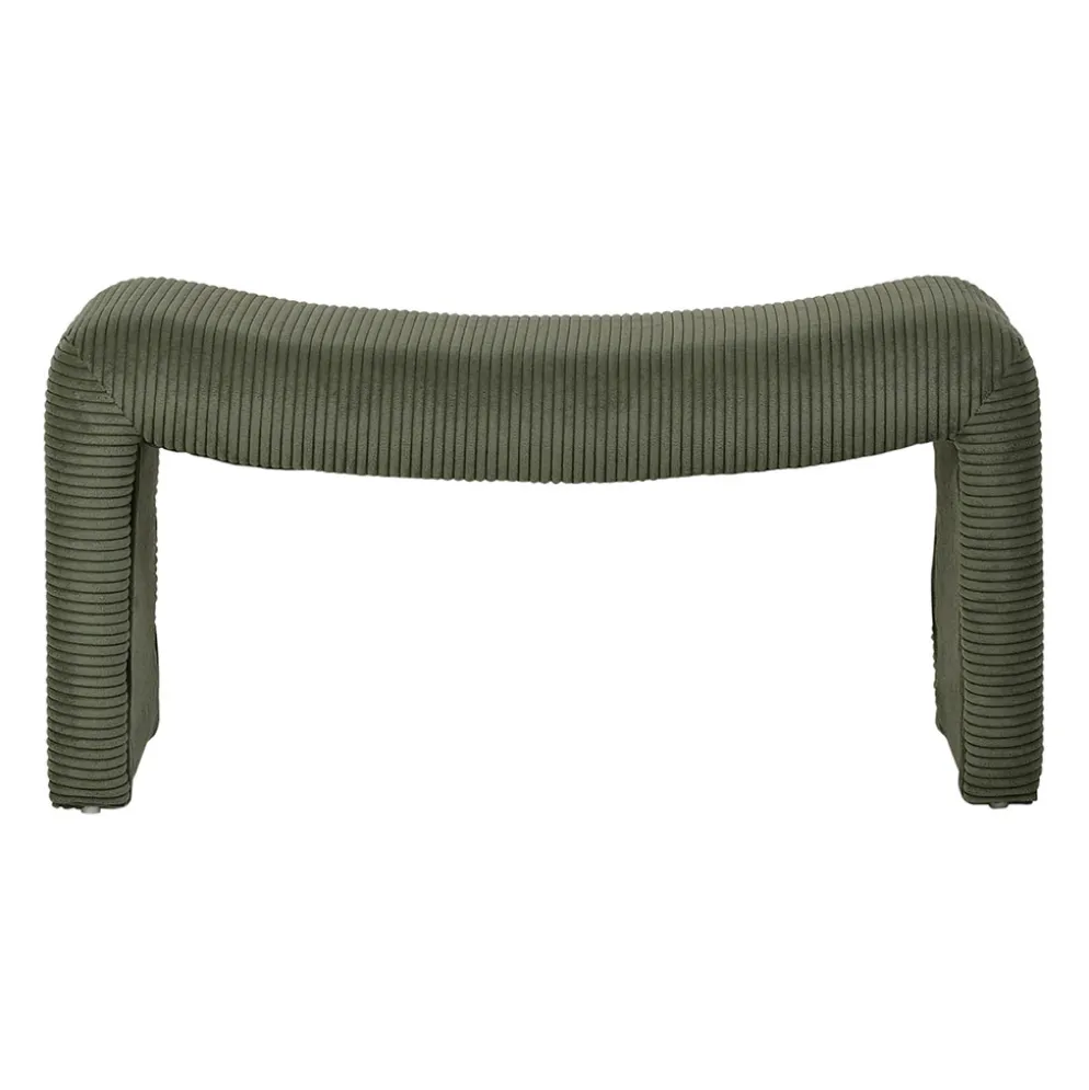 Banc en velours côtelé vert - Minimal