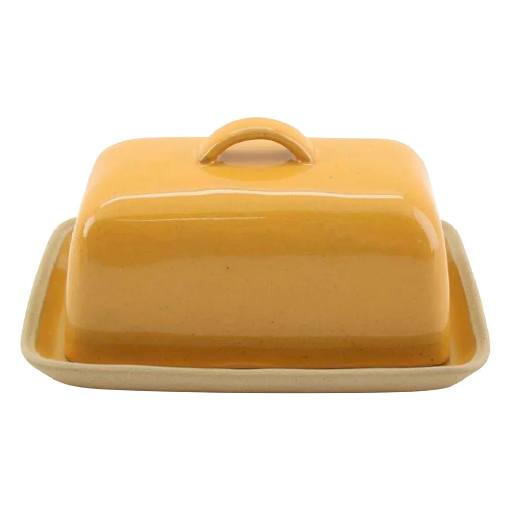 Beurrier en grès curry - Jade