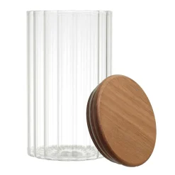 Bocal en verre avec couvercle en acacia 70cl
