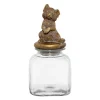 Bocal en verre avec couvercle lapin mordoré - Floreal