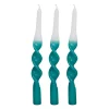 Boite de 3 bougies chandelle vert 50g - Torsade