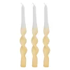 Boite de 3 bougies chandelle jaune 50g - Torsade