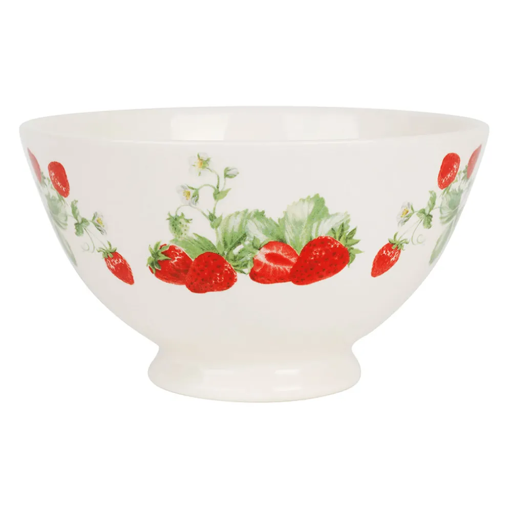Bol fraise en faïence blanc et rouge 75cl - Collection