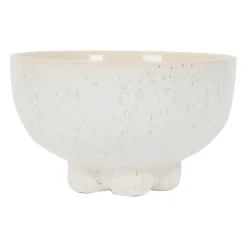 Bol moucheté en grès blanc 60cl - Organic