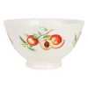 Bol pêche en faïence blanc et orange 75cl - Collection