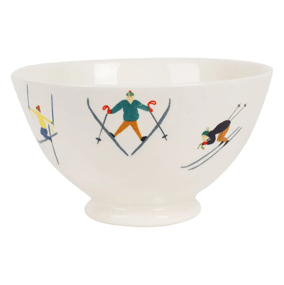 Bol skieur en faïence blanc 75cl - Collection