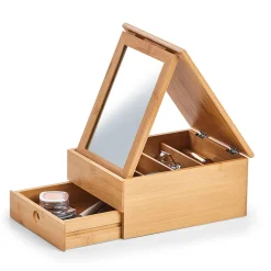 Boîte à bijou avec miroir en bambou