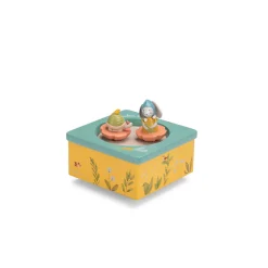 Boîte à musique lapin et tortue jaune - Trois petits lapins