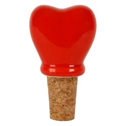 Bouchon de bouteille coeur en liège et grès rouge - Artist